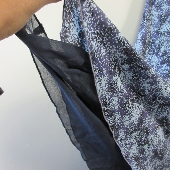 Sundance 100% Silk Maxi Skirt 8 Blue Floral Lined Flowy Layered Boho Casual 150 - Picture 5 of 8